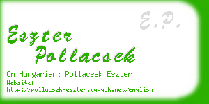 eszter pollacsek business card